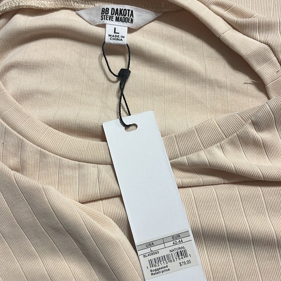 NWT BB Dakota ribbed knit midi dress with tie front - Picture 4 of 4